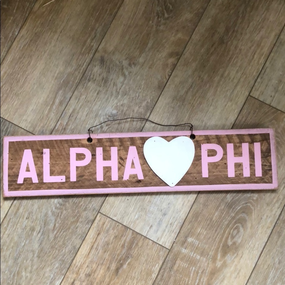“Alpha Phi” Brandy Melville Style Wood Sign